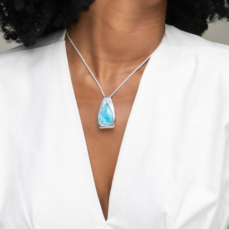 Paloma Larimar Stone Pendant