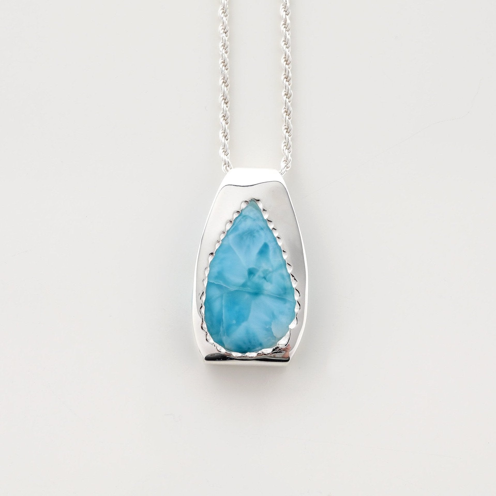 Pavona Larimar Stone Blue Pond Pendant