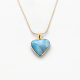 Vermeil Larimar Heart Pendant Poppy