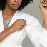 Larimar Stone Poundcake Ring