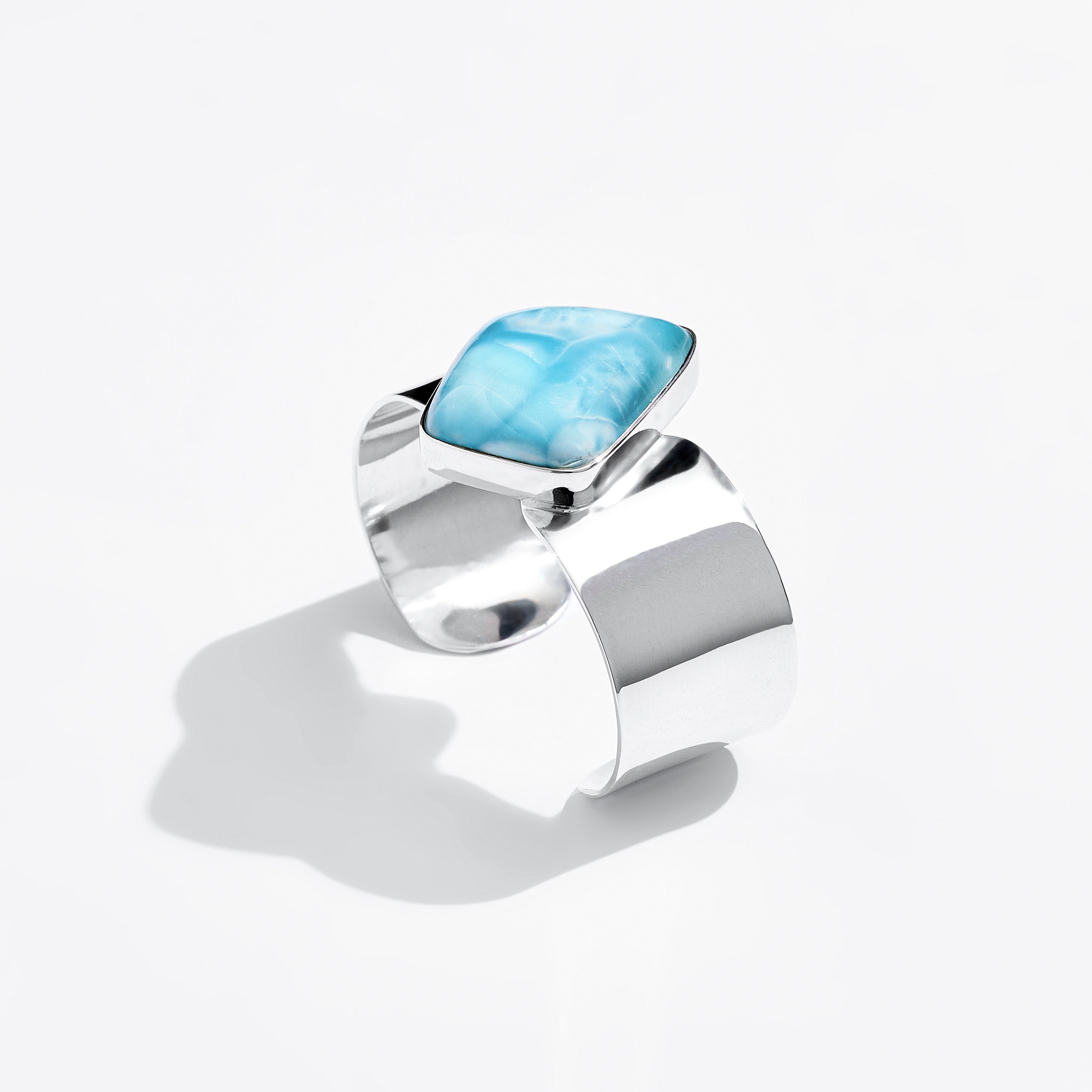 Larimar & Silver bracelet handmade in the Dominican Republic. Authentic stones by The Larimar Shop.