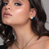 Gold Vermeil Larimar Stud Earrings