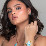 Larimar Remi studs in 18K gold