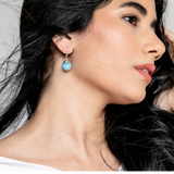 These larimar round bead dangle earrings are the perfect combination of beauty and functionality. The lightweight design makes them comfortable to wear all day long, while the stunning larimar stones add a touch of elegance and style.