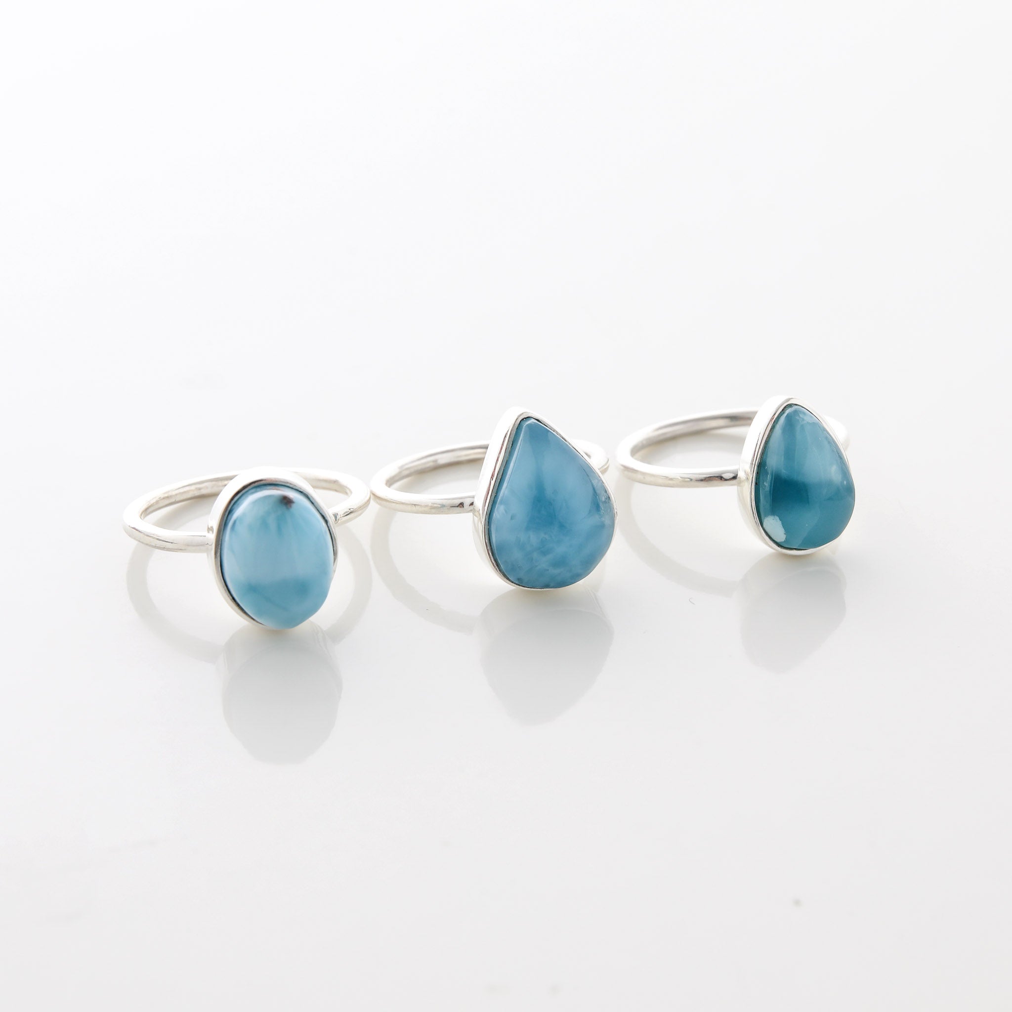 Larimar Stone Ring Trio Tabby