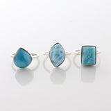 Larimar Stone Ring Trio Talise