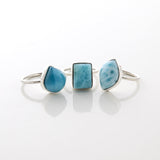Larimar Stone Ring Trio Talise