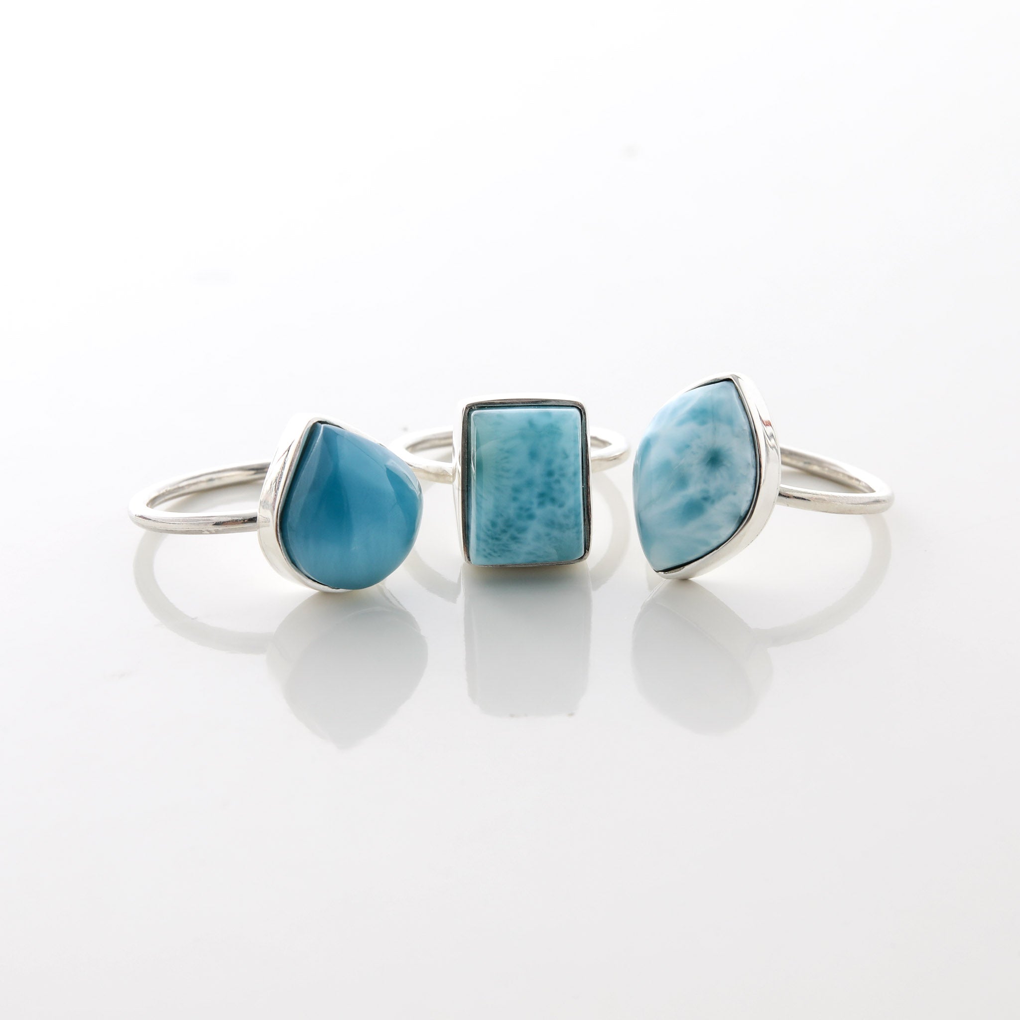 Larimar Stone Ring Trio Talise