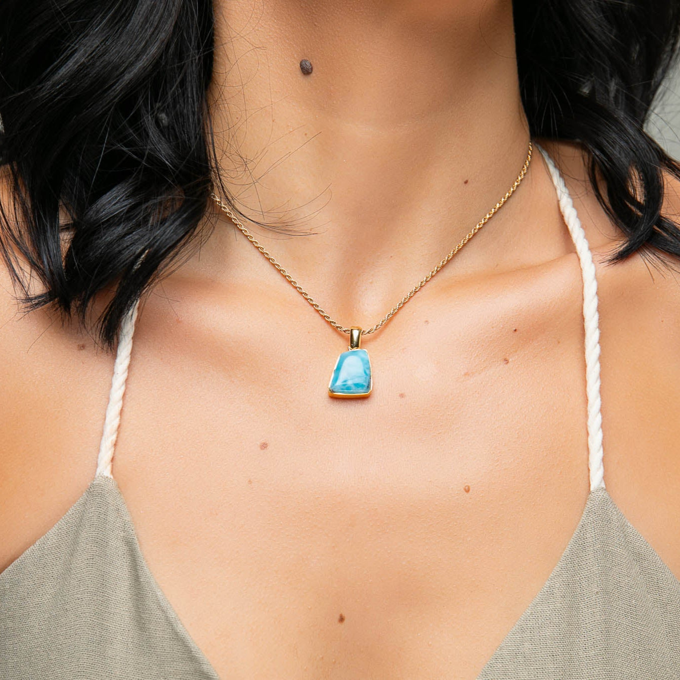 Larimar Gold Vermeil Pendant Kyrie