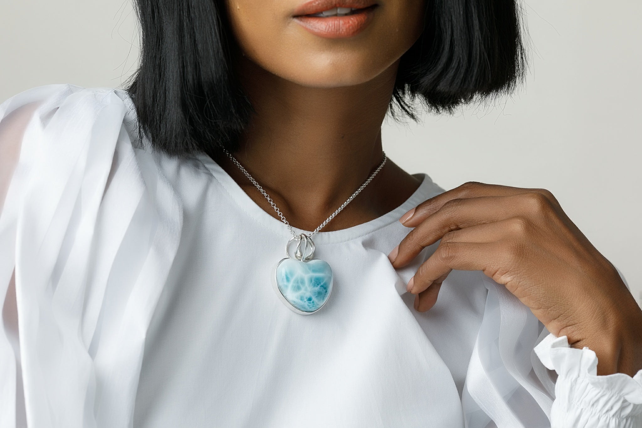 light blue larimar stone jewellery