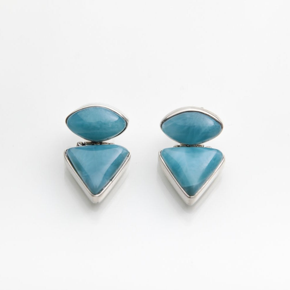 Caribbean Larimar Stone Earrings