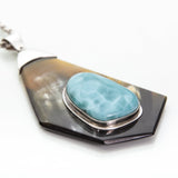 Larimar Cow Horn Pendant, Higuey