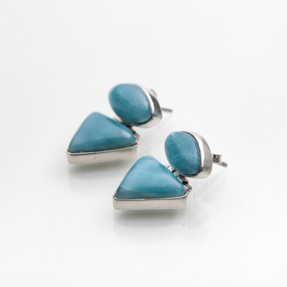 Caribbean Larimar Stone Earrings