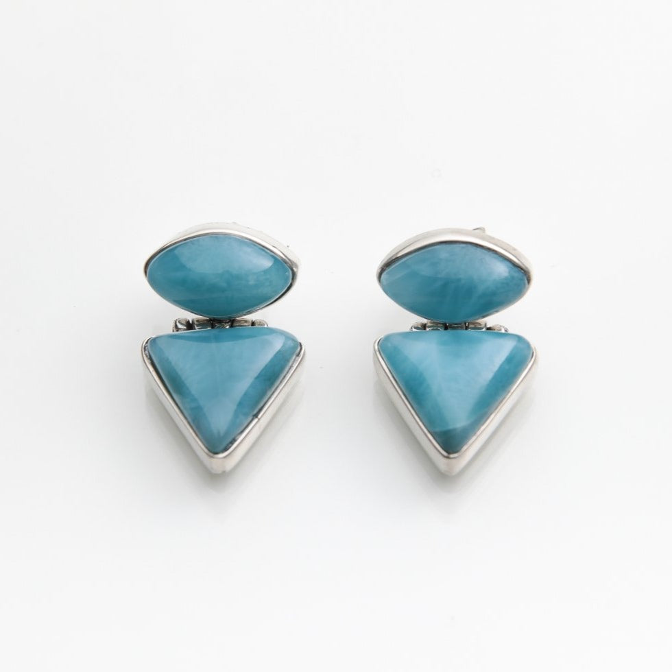Caribbean Larimar Stone Earrings