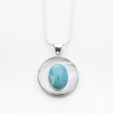 Mother Perl Larimar Pendant