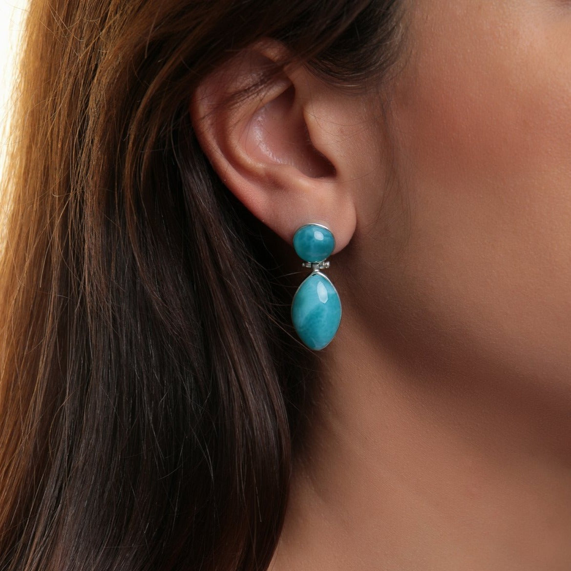 Larimar dangle earrings