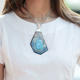 Larimar Cow Horn Pendant, Higuey