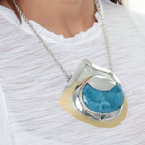 Larimar Seashell Pendant Necklace, Secret of the Sea