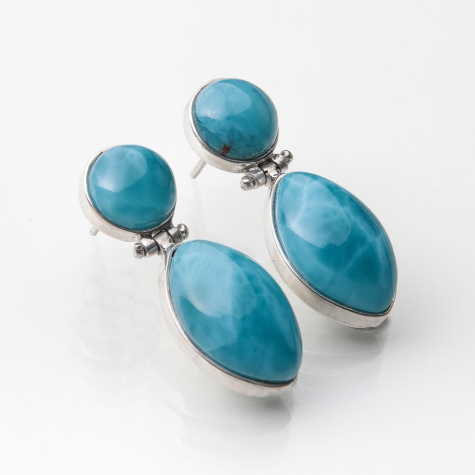 Larimar post earrings