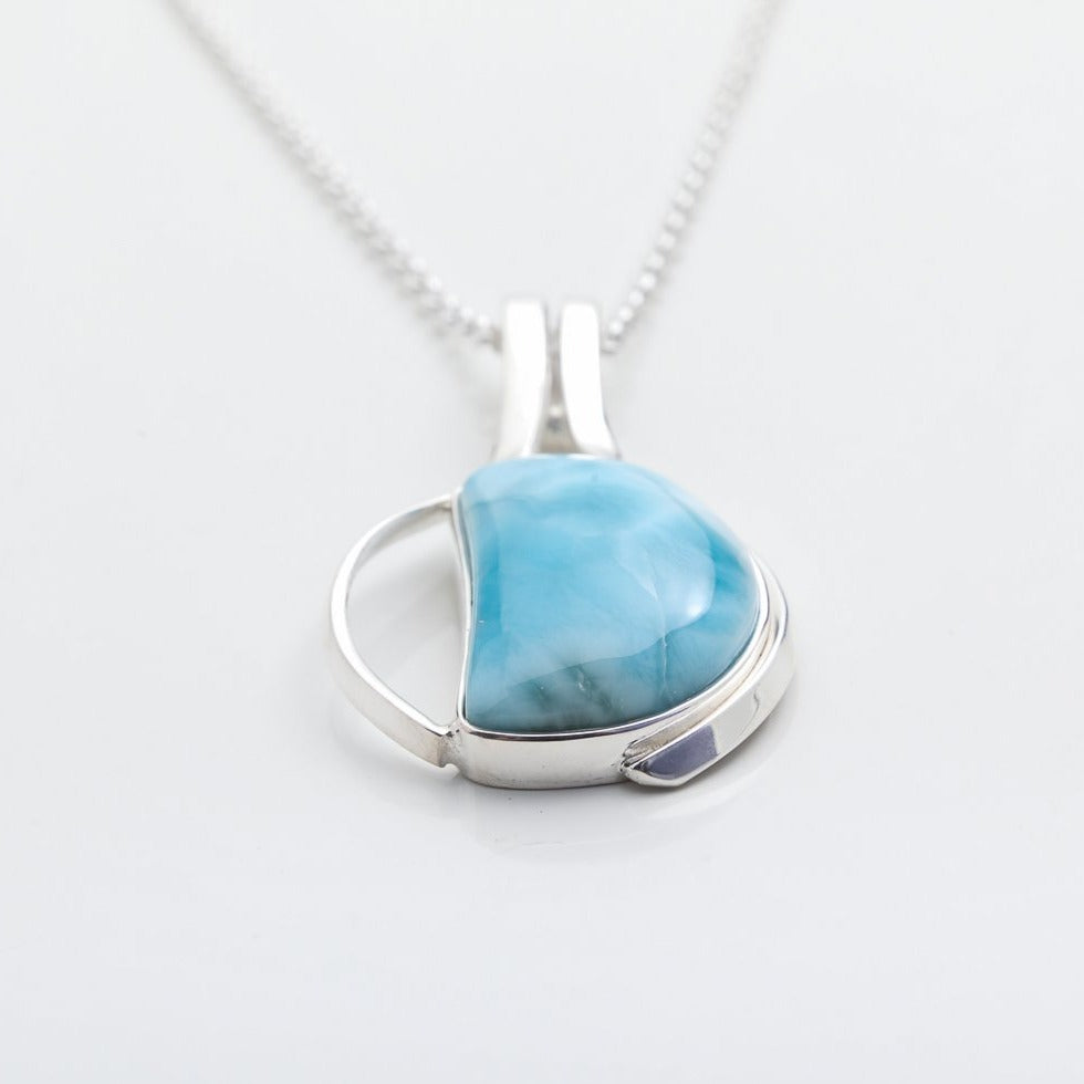 Larimar Moon Pendant, Bella