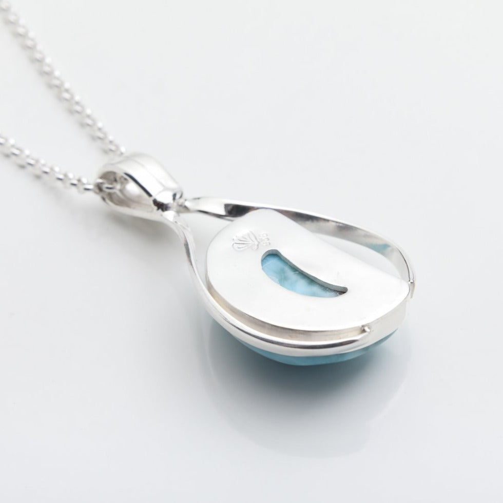 Larimar Moon Pendant, Bella