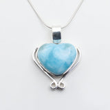 Larimar Heart Pendant, Elsa