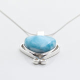 Larimar Heart Pendant, Elsa