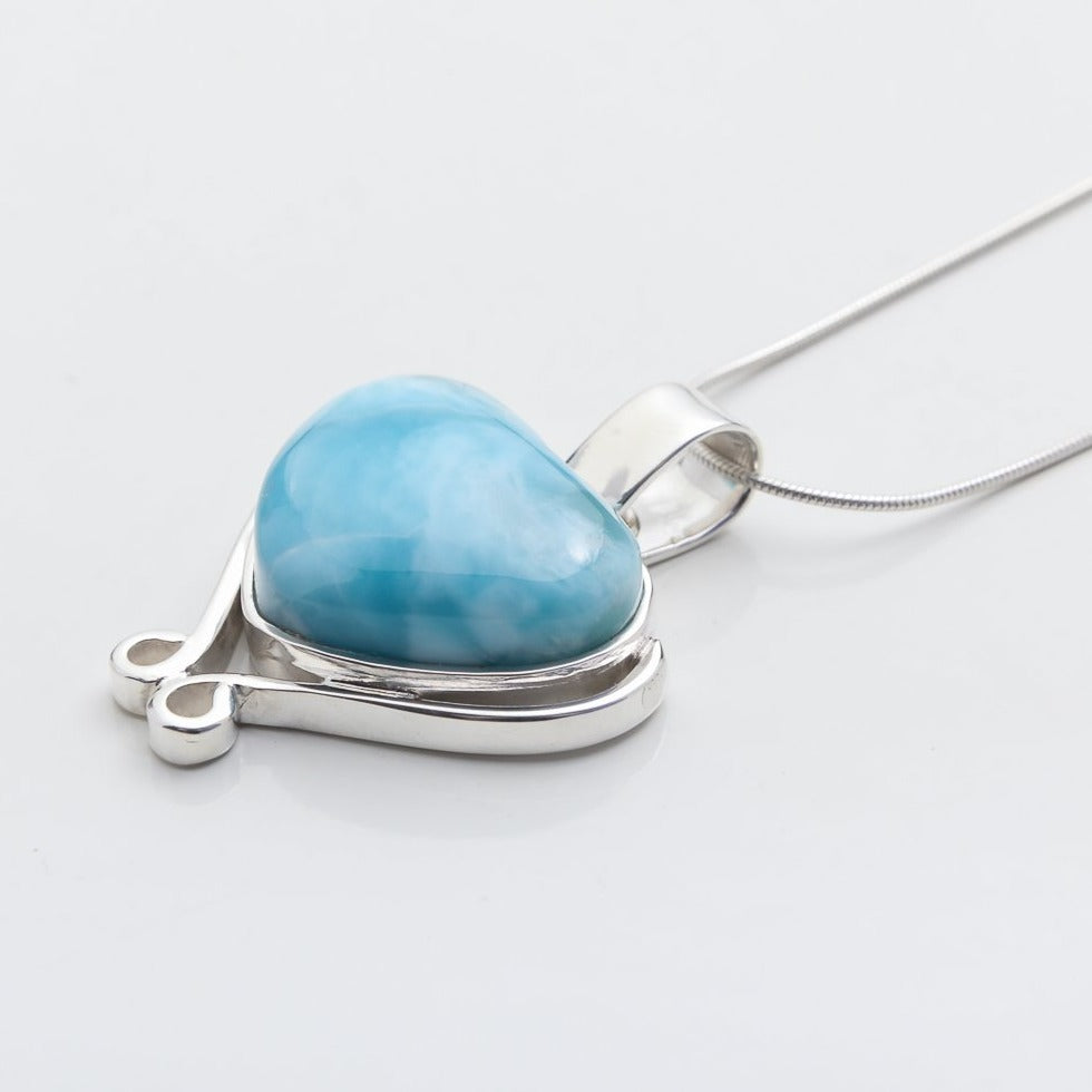 Larimar Heart Pendant, Elsa