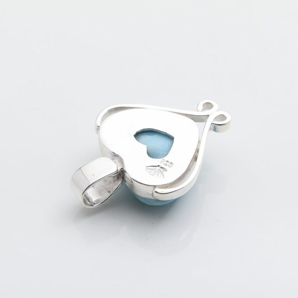 Larimar Heart Pendant, Elsa