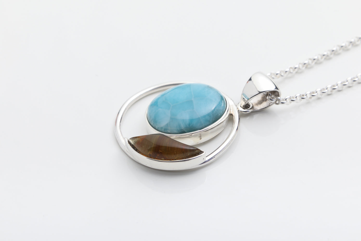 Larimar Amber Pendant Isleña III