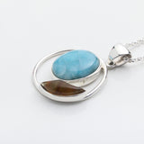 Larimar Amber Pendant Isleña III