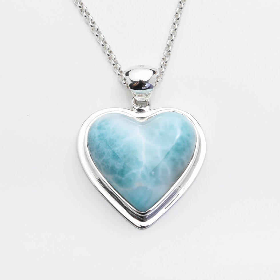Larimar Heart Pendant, Estela