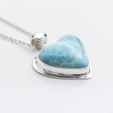 Larimar Heart Pendant, Estela