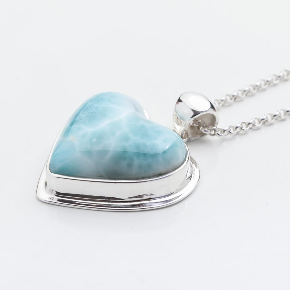 Larimar Heart Pendant, Estela