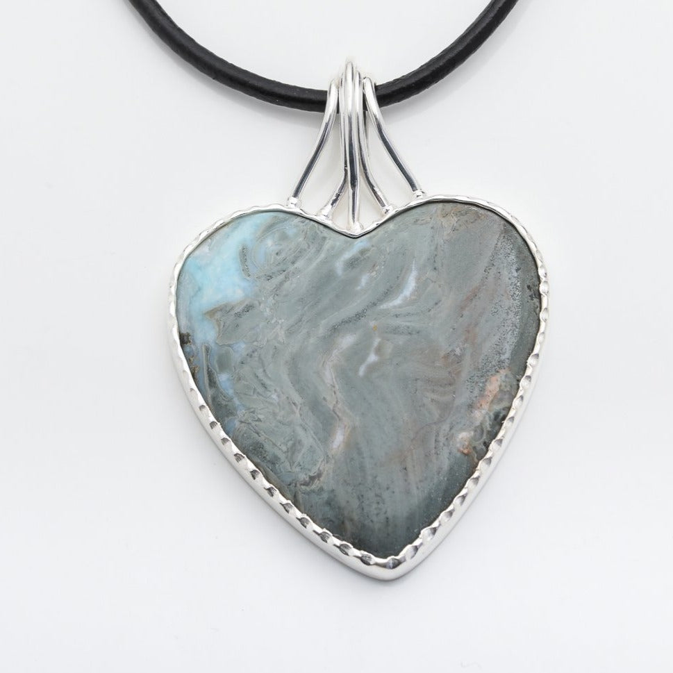Larimar Heart Specimen Pendant, Philza