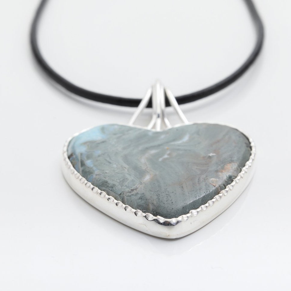 Larimar Heart Specimen Pendant, Philza