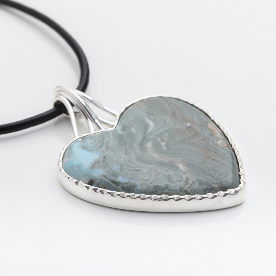 Larimar Heart Specimen Pendant, Philza