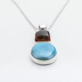 Larimar and Amber Pendant, Ivone