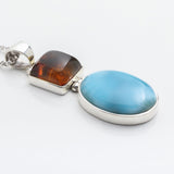 Larimar and Amber Pendant, Ivone