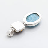 Larimar and Amber Pendant, Ivone