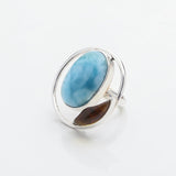 Larimar Amber Ring Isleña