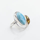 Larimar Amber Ring Isleña