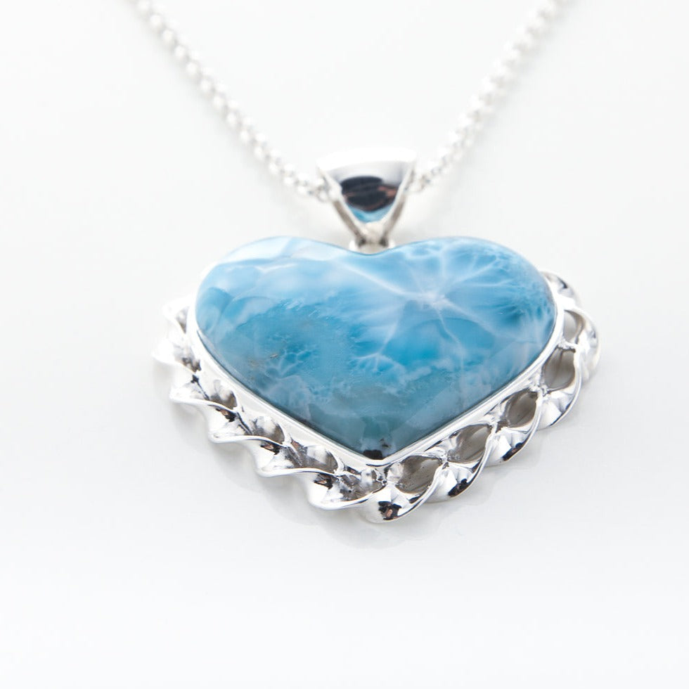 Larimar Heart Pendant, Wyn
