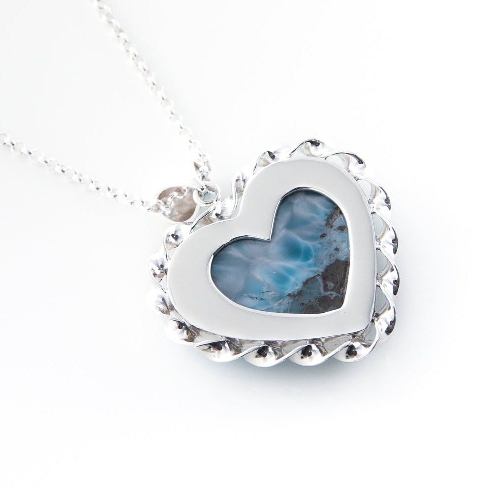 Larimar Heart Pendant, Wyn