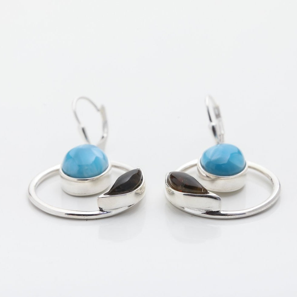 Larimar Amber Earrings Isleña