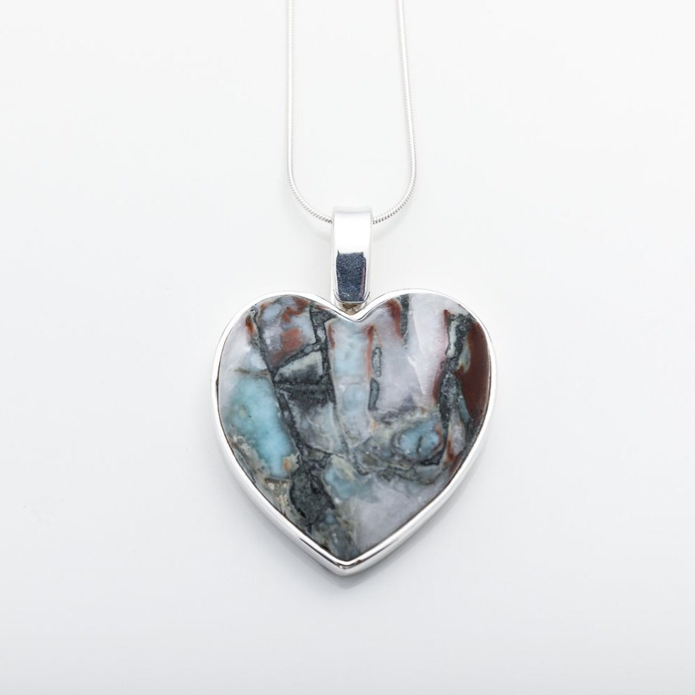 Heart Larimar Specimen Pendant, Juno