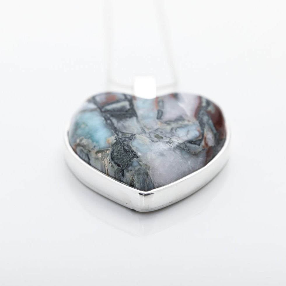 Heart Larimar Specimen Pendant, Juno