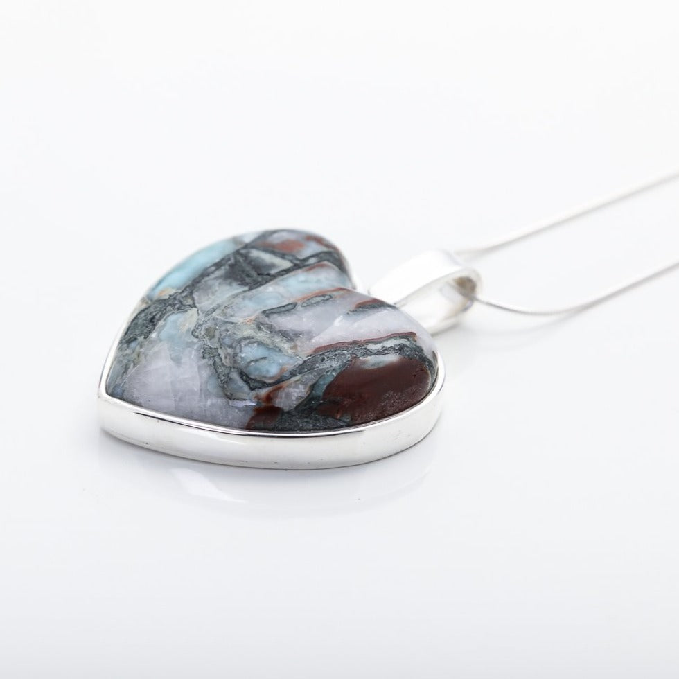 Heart Larimar Specimen Pendant, Juno
