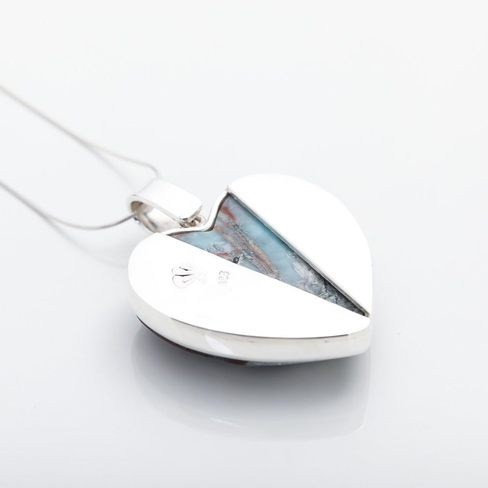 Heart Larimar Specimen Pendant, Juno