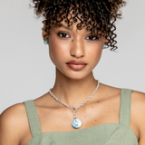 Larimar and Pearl Charm